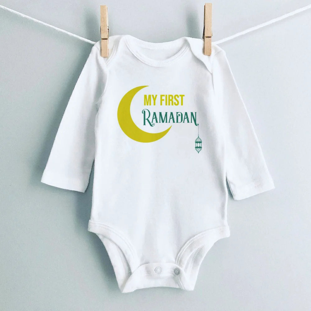 My First Ramadan Print Baby Romper Newbron Bodysuit Muslim Boys Girls Clothes Infant Baby First Ramadan Gift Toddler Jumpsuit