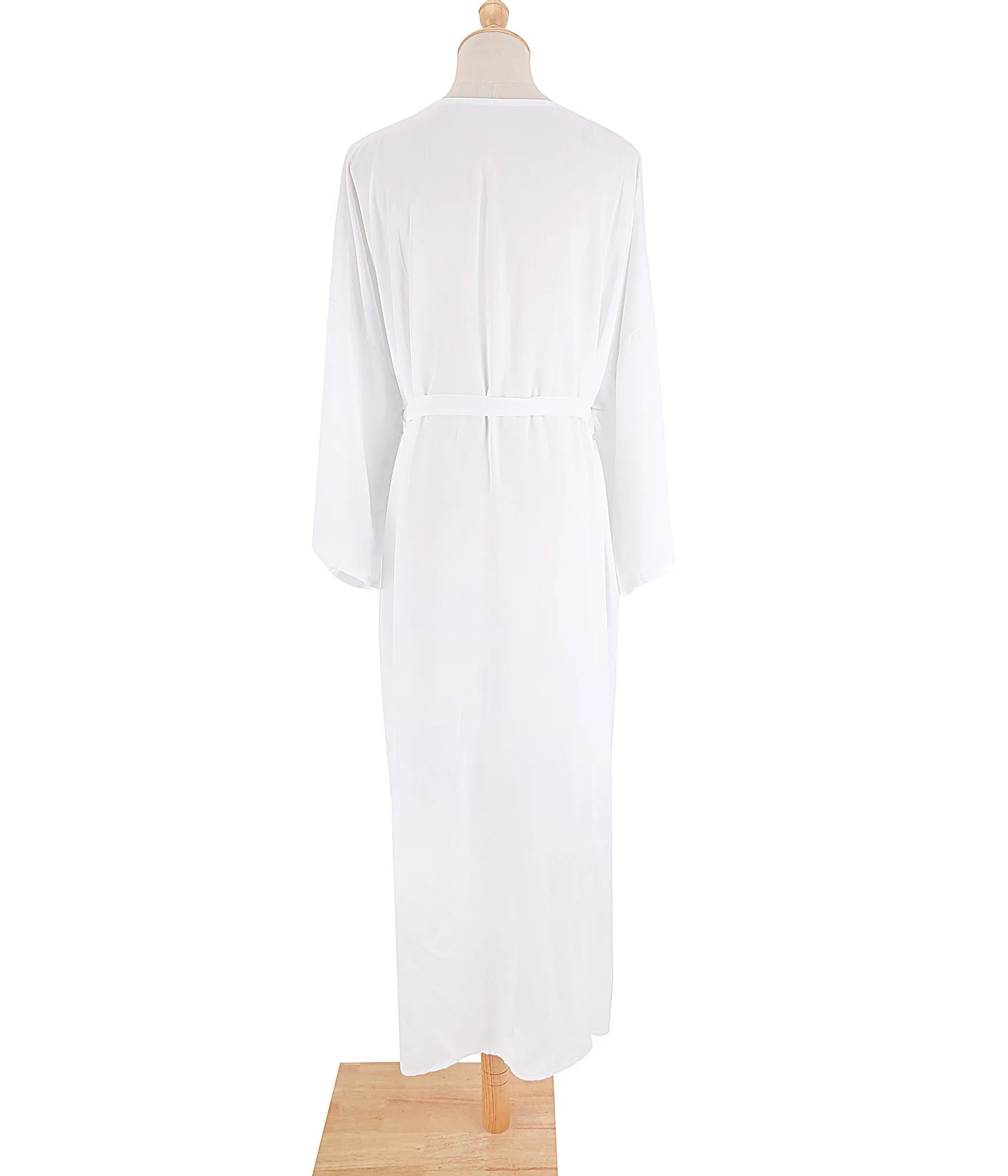 5 Colors Solid Bikini Cover-ups Long Kimono Sexy Belted Summer Wrap Dress Women Beach Wear Cover Up Cardigan Robe De Plage