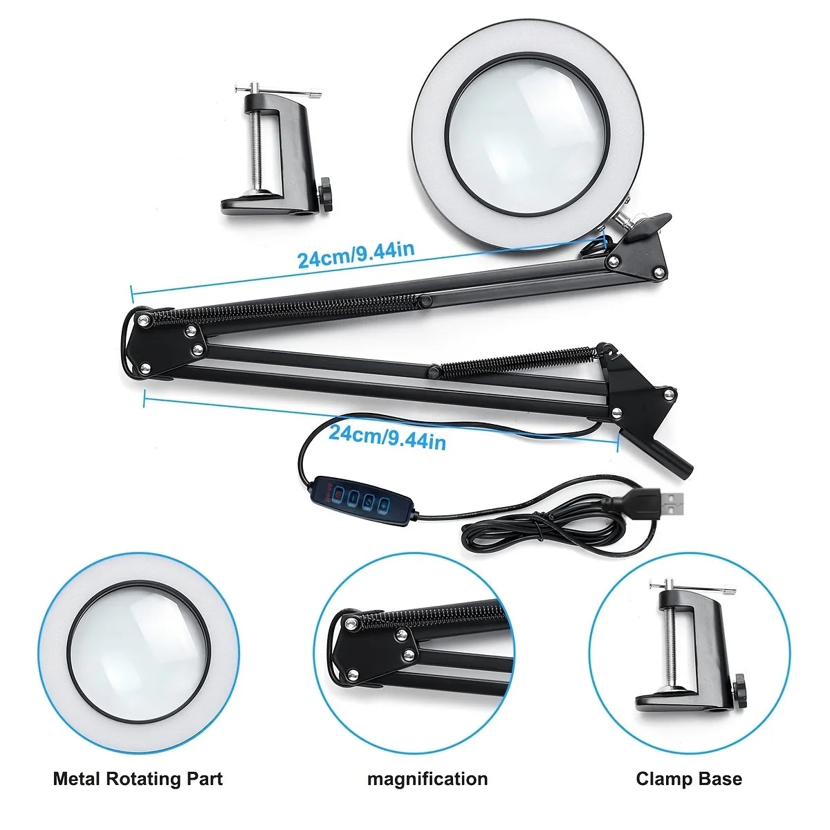 Lampe de bureau ou idéal pour skin care led 3 coloris - Style accessories 