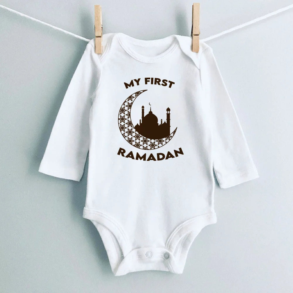 My First Ramadan Print Baby Romper Newbron Bodysuit Muslim Boys Girls Clothes Infant Baby First Ramadan Gift Toddler Jumpsuit
