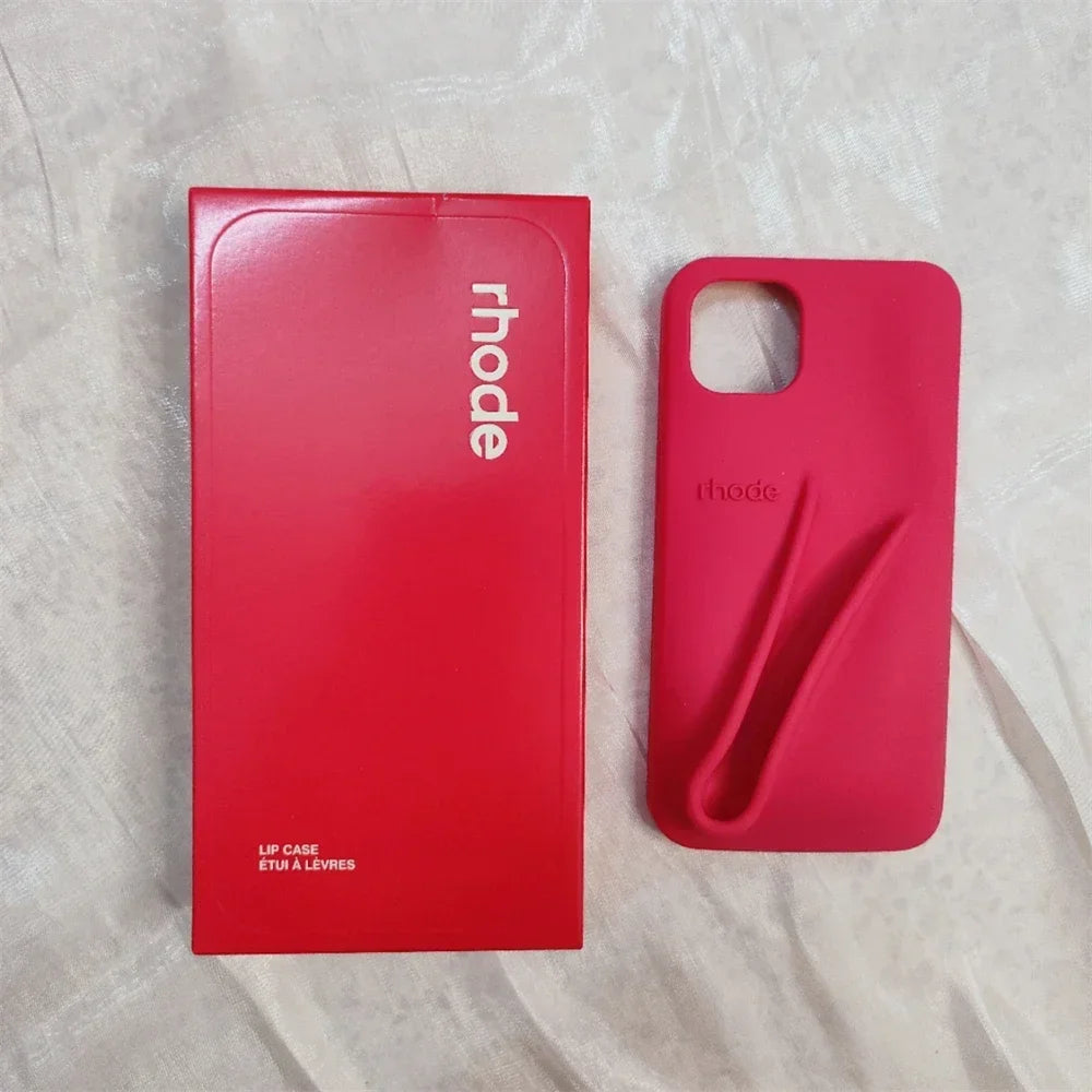 Rhode coque en silicone avec support lipstick pour iPhone 16 16E 15 14 13 12 11 pro max plus - Style accessories 