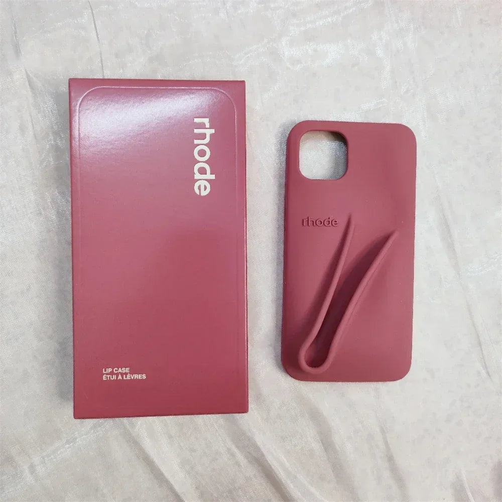Rhode coque en silicone avec support lipstick pour iPhone 16 16E 15 14 13 12 11 pro max plus - Style accessories 
