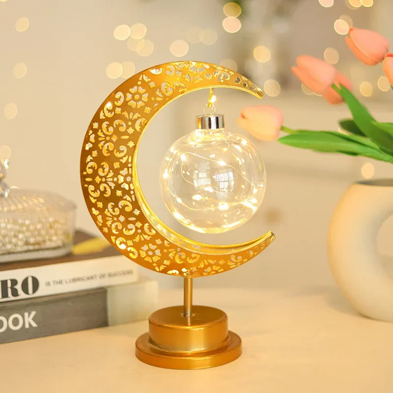 2026 Ramadan Decoration LED Star Moon Candle Lamp Eid Mubarak Night Light for Islamic Muslim Party Ornaments Eid Al-Fitr Gifts