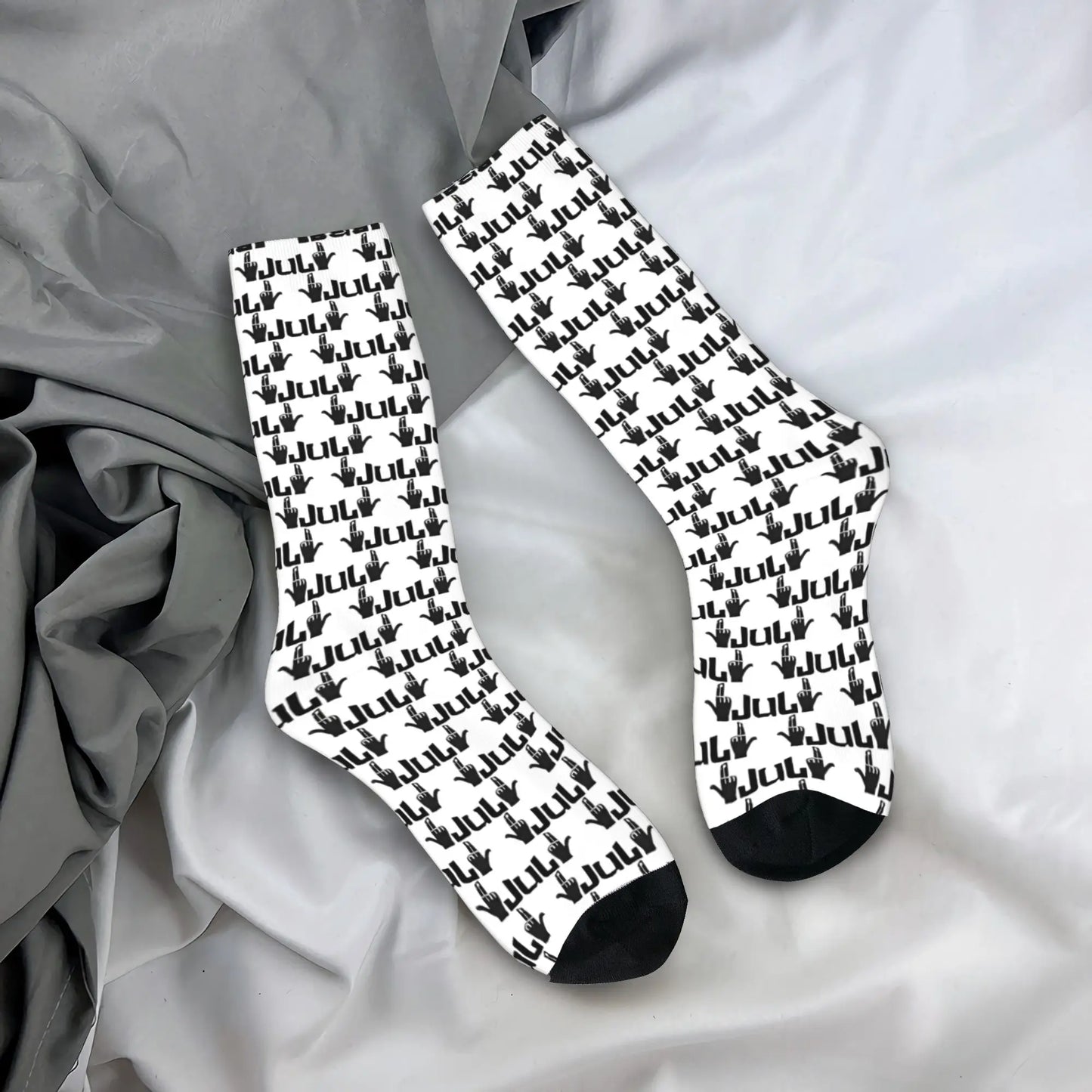France Rapper Love Jul Print Socks  Gothic Stockings Autumn Anti Skid Women Men Socks Soft Graphic Outdoor Sports Socks