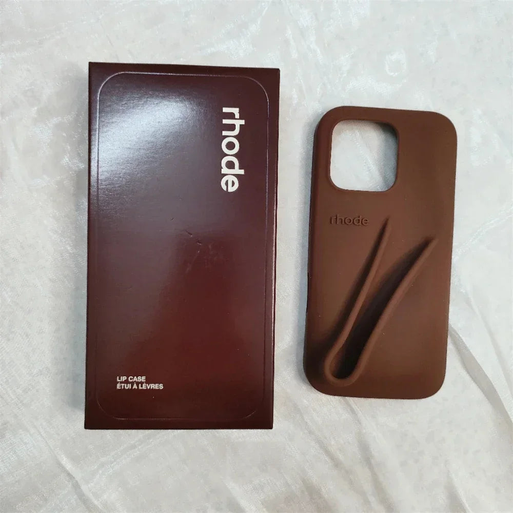 Rhode coque en silicone avec support lipstick pour iPhone 16 16E 15 14 13 12 11 pro max plus - Style accessories 