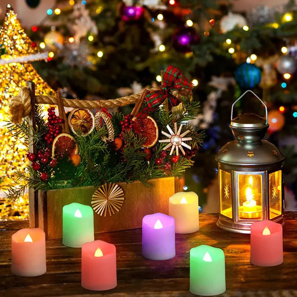 6PCS Rechargeable Candles Timer Remote Birthday Candle Valentine's Day Home Decoration Tealights Room Decor Flameless LED Candle