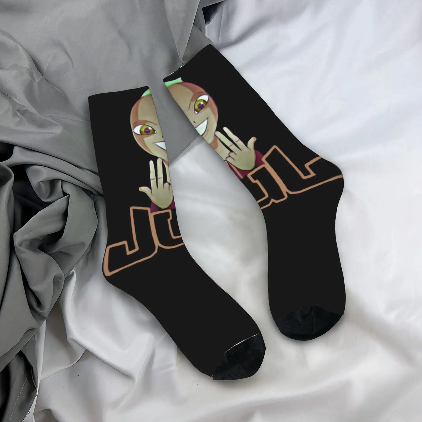 France Rapper Love Jul Print Socks  Gothic Stockings Autumn Anti Skid Women Men Socks Soft Graphic Outdoor Sports Socks
