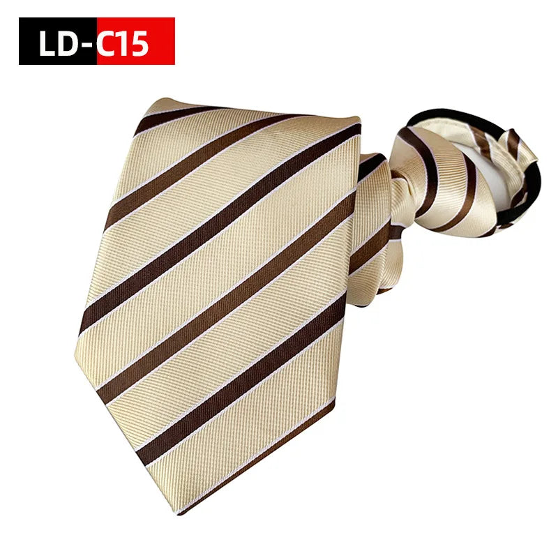 Men Zipper Tie Lazy Ties Fashion 8cm Business Necktie For Man Skinny Slim Narrow Bridegroom Party Dress Wedding Necktie Present