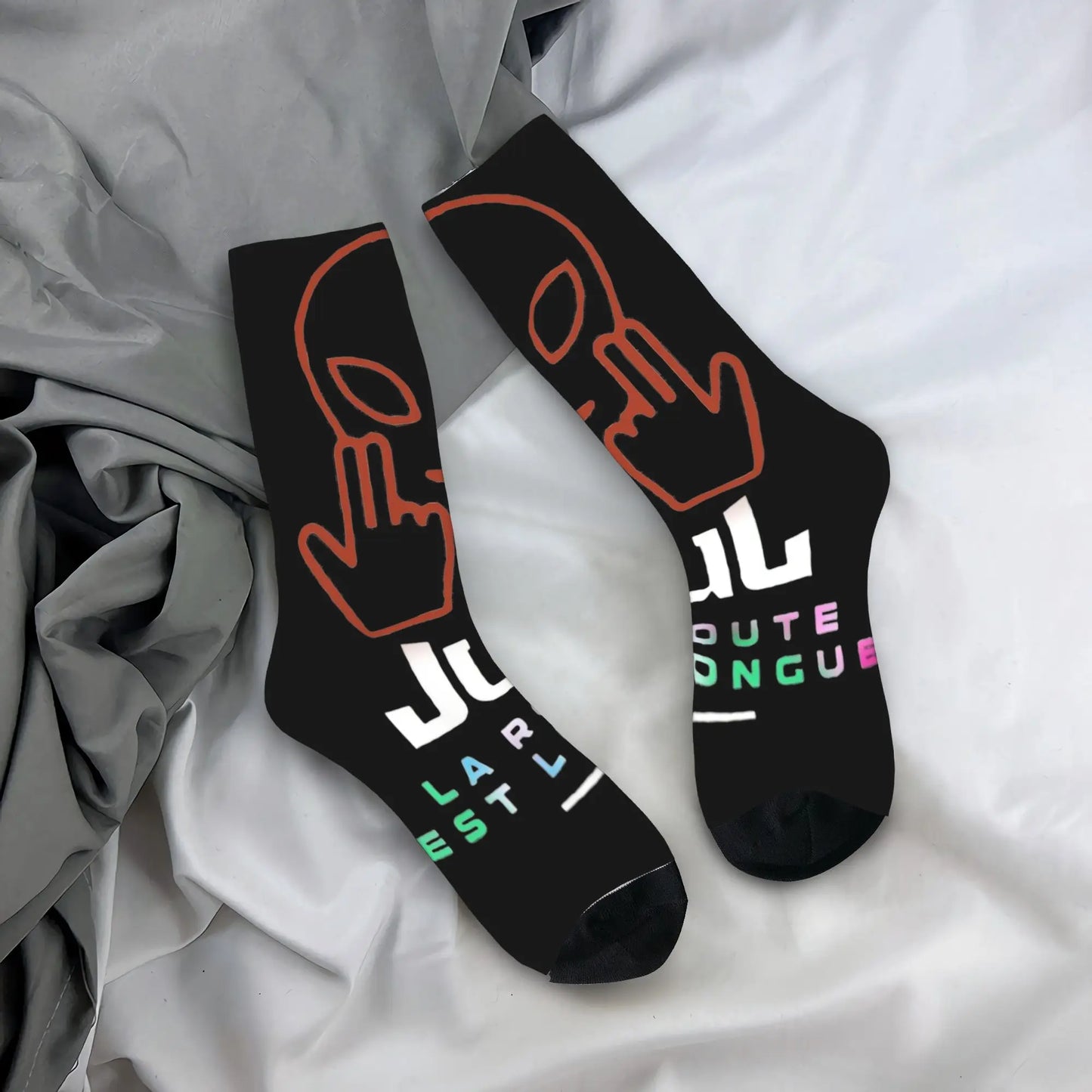 France Rapper Love Jul Print Socks  Gothic Stockings Autumn Anti Skid Women Men Socks Soft Graphic Outdoor Sports Socks