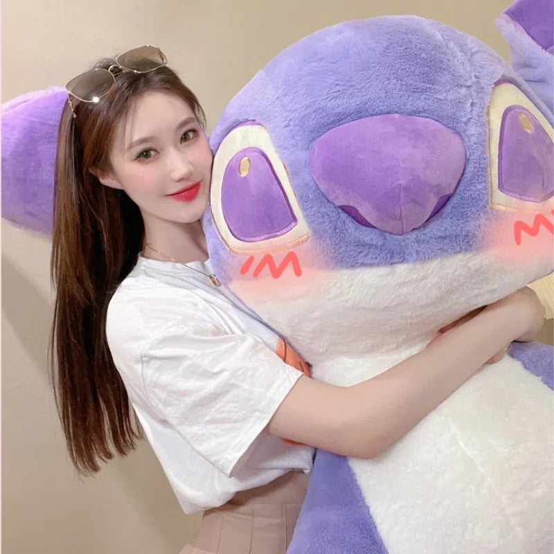 45cm Disney Anime Cartoon Kawaii Purple Stitch Star Baby Plush Doll Girl Large Toy Birthday Gift Girlfriend Valentine's Day Gift
