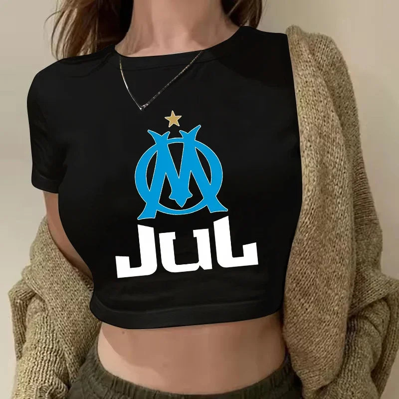 Maillot Jul Cropped Tee Shirt Girl Harajuku Gothic Sexy T-shirt Women Funny Summer Tshirt Graphic Y2k Crop Tops Clothing Female