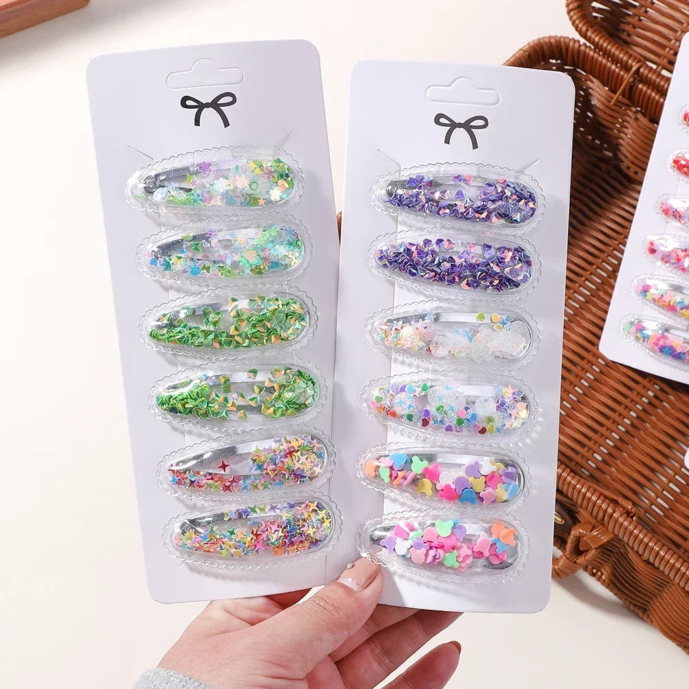 6pcs/set barrettes pour filles - Style accessories 