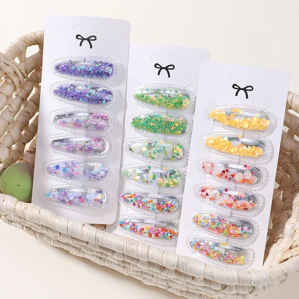 6pcs/set barrettes pour filles - Style accessories 
