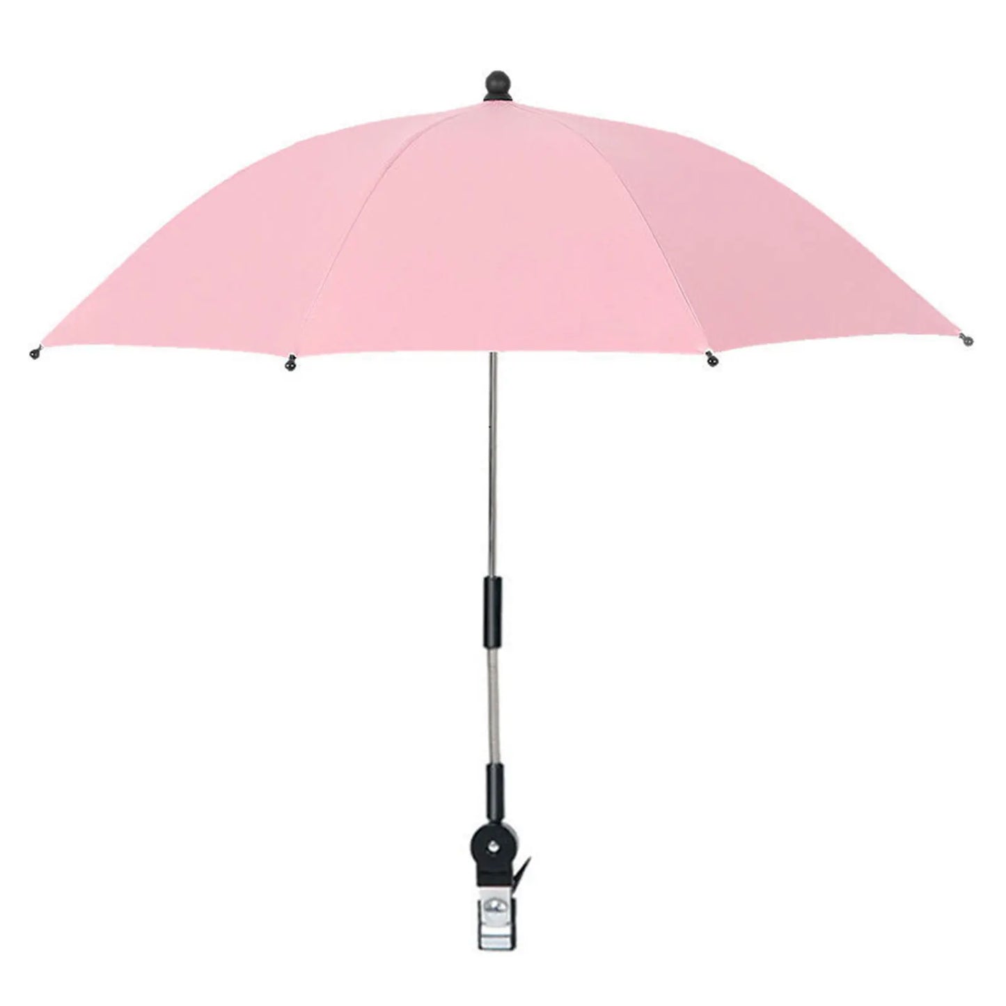 ZK20 Parapluie de chaise de plage Protection UV Parasol de poussette pour bébé 360 ° Pare-soleil de chaise réglable avec pince