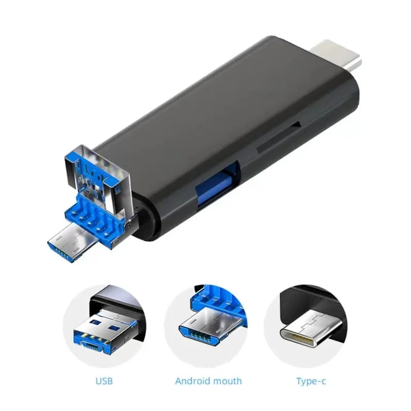 5 In 1 multifonctions usb adaptateur de téléphone type c ou iPhone ordi également pour stocker tout vos fichiers - Style accessories 