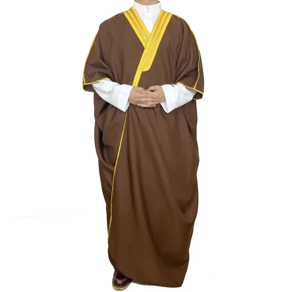 Middle Eastern Style Dubai Saudi Abaya Open - Islamic Modest Dress for Men & Women, Speech & Formal Occasion
