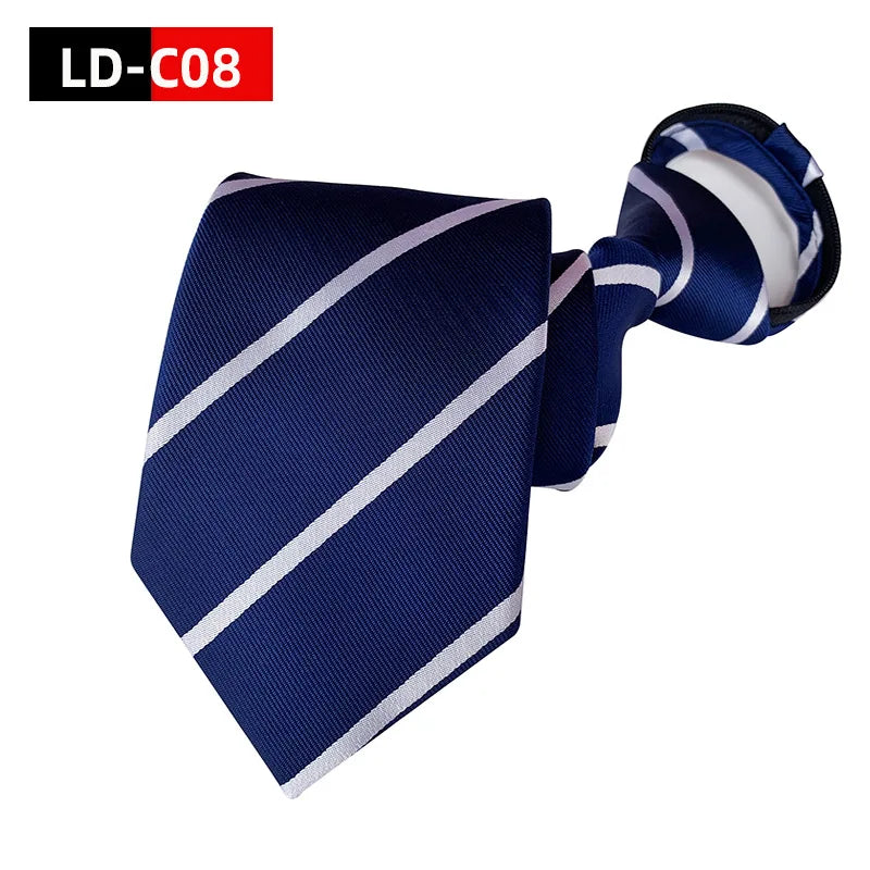 Men Zipper Tie Lazy Ties Fashion 8cm Business Necktie For Man Skinny Slim Narrow Bridegroom Party Dress Wedding Necktie Present