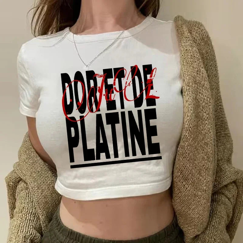 Maillot Jul Cropped Tee Shirt Girl Harajuku Gothic Sexy T-shirt Women Funny Summer Tshirt Graphic Y2k Crop Tops Clothing Female