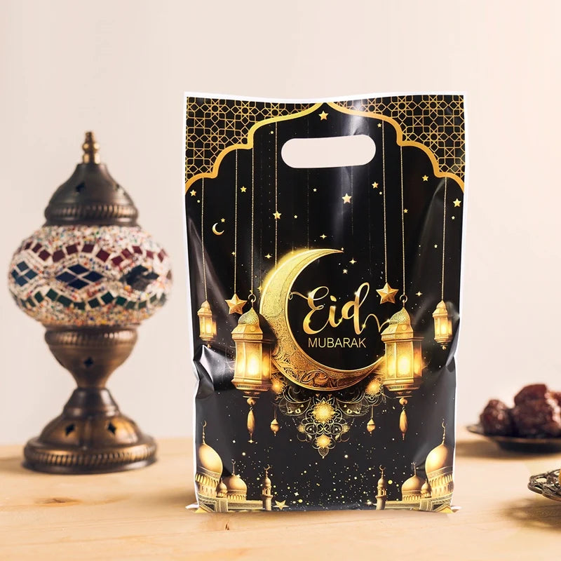 10/20/50pcs Eid Mubarak Decoration Gift Bags Ramadan Kareem Candy Bags Cookie Packaging Islamic Muslim Eid Al Fitr Party Bags