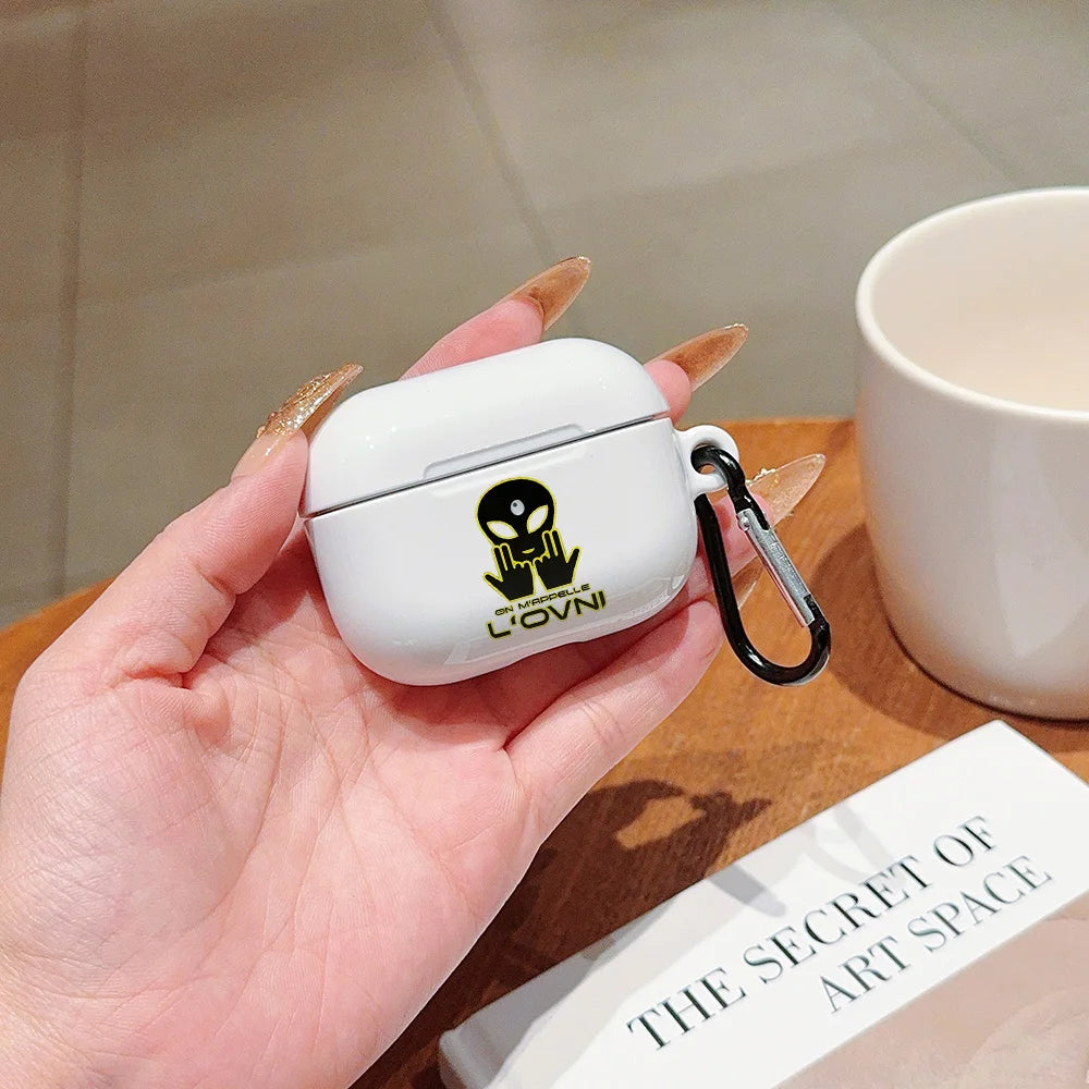 Hot Rapper Shockproof Protective Glossy HD Hard PC Earphone Cover Case For AirPods 1 2 3 4 Pro Pro2 J-JuL-L-with Metal Hook