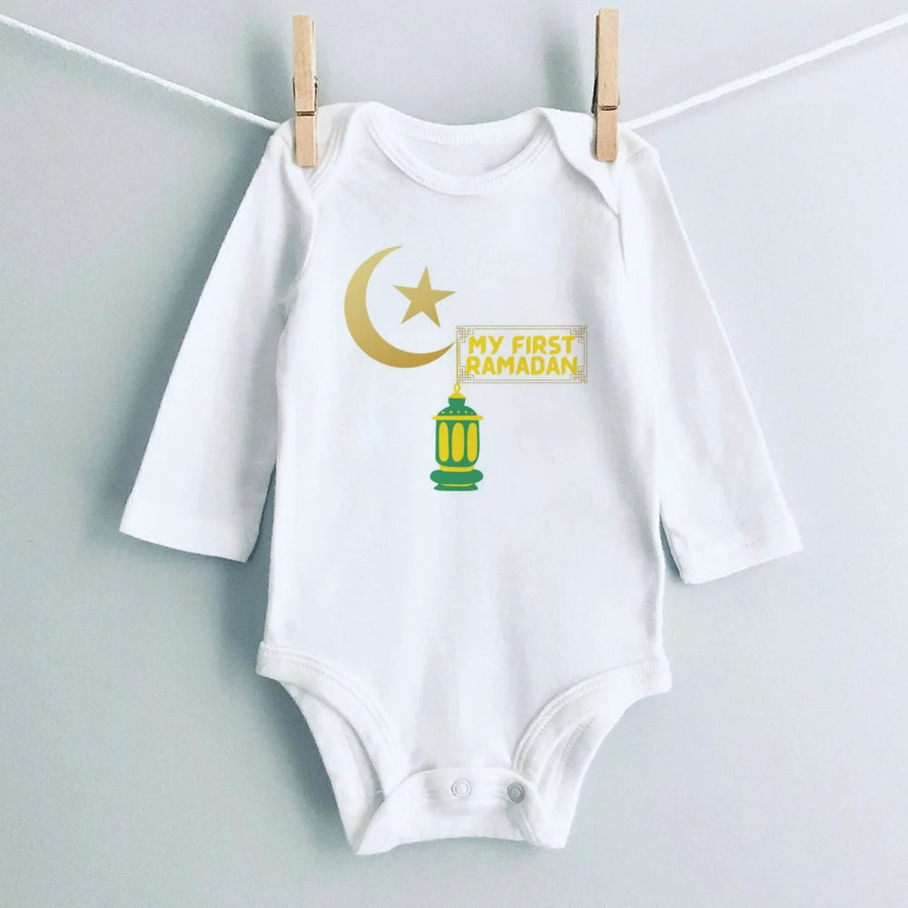 My First Ramadan Print Baby Romper Newbron Bodysuit Muslim Boys Girls Clothes Infant Baby First Ramadan Gift Toddler Jumpsuit