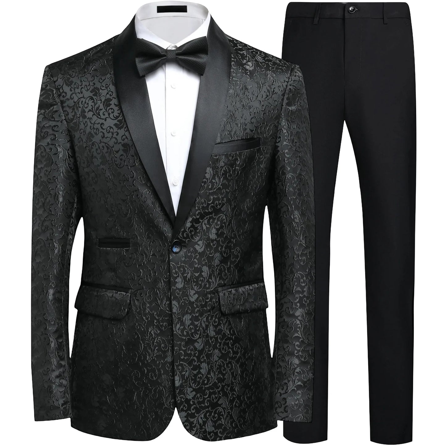 Wedding Suit Set for Men Slim Fit Casual Embroidered Two Piece Set Busin Gentleman Sle Four Seasons Universal Chinese Or...