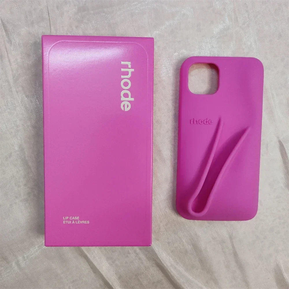 Rhode coque en silicone avec support lipstick pour iPhone 16 16E 15 14 13 12 11 pro max plus - Style accessories 