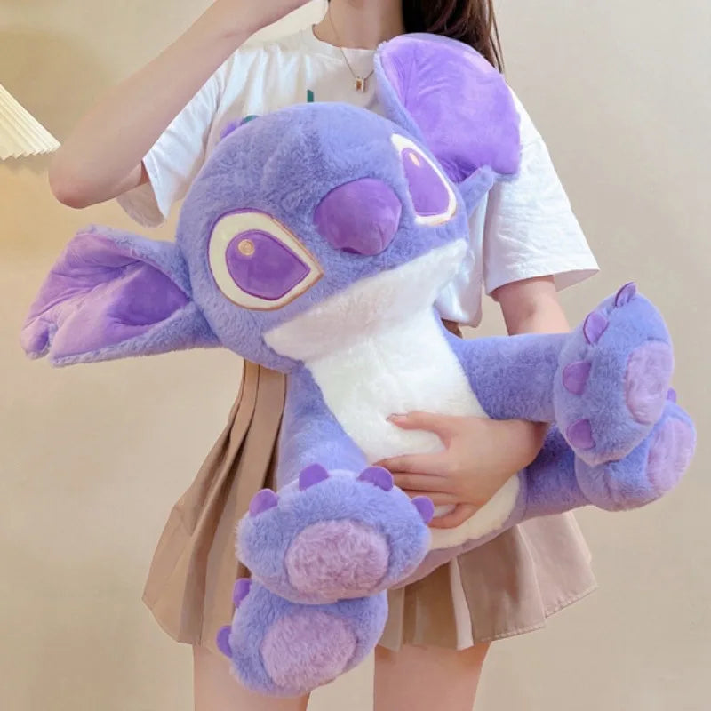 45cm Disney Anime Cartoon Kawaii Purple Stitch Star Baby Plush Doll Girl Large Toy Birthday Gift Girlfriend Valentine's Day Gift