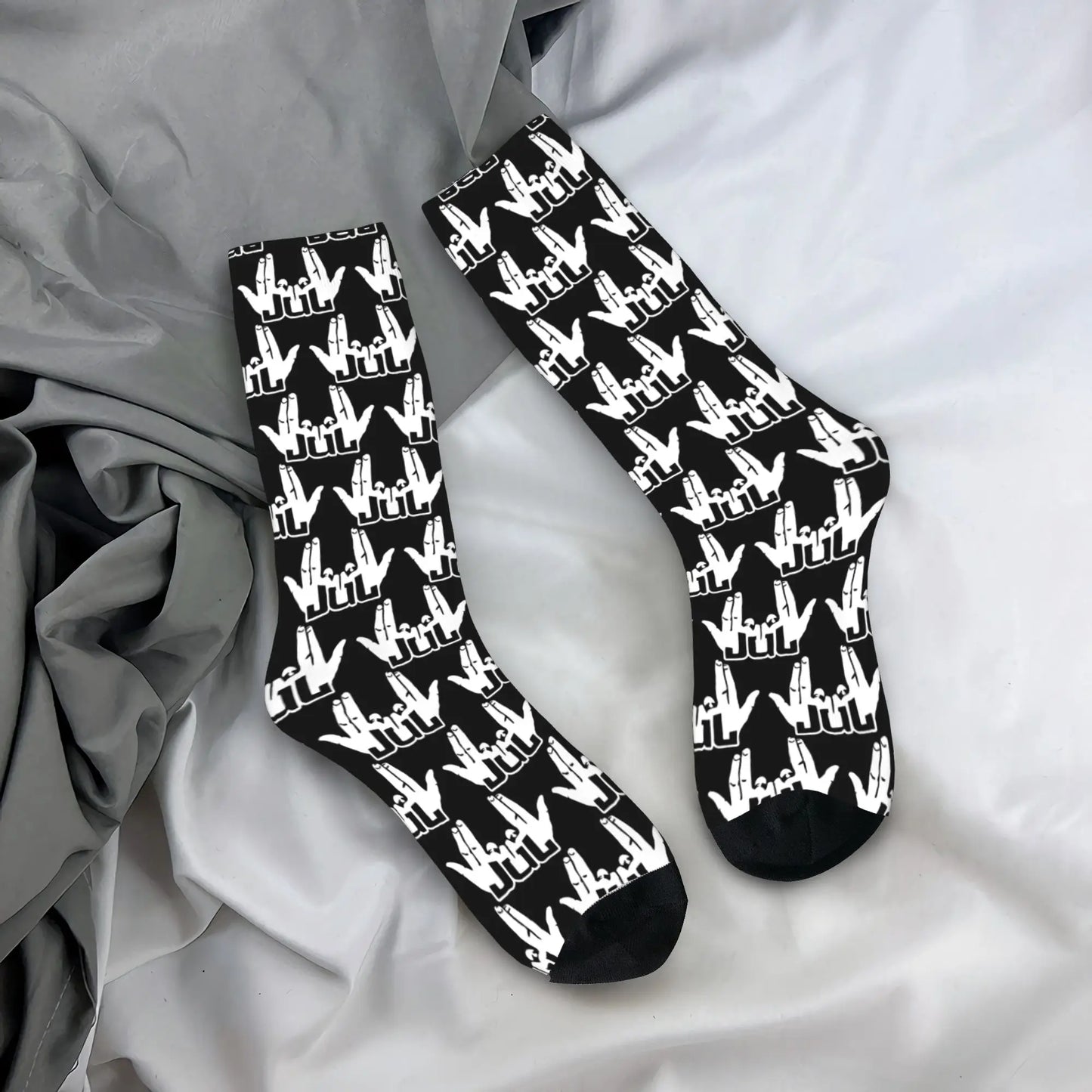 France Rapper Love Jul Print Socks  Gothic Stockings Autumn Anti Skid Women Men Socks Soft Graphic Outdoor Sports Socks