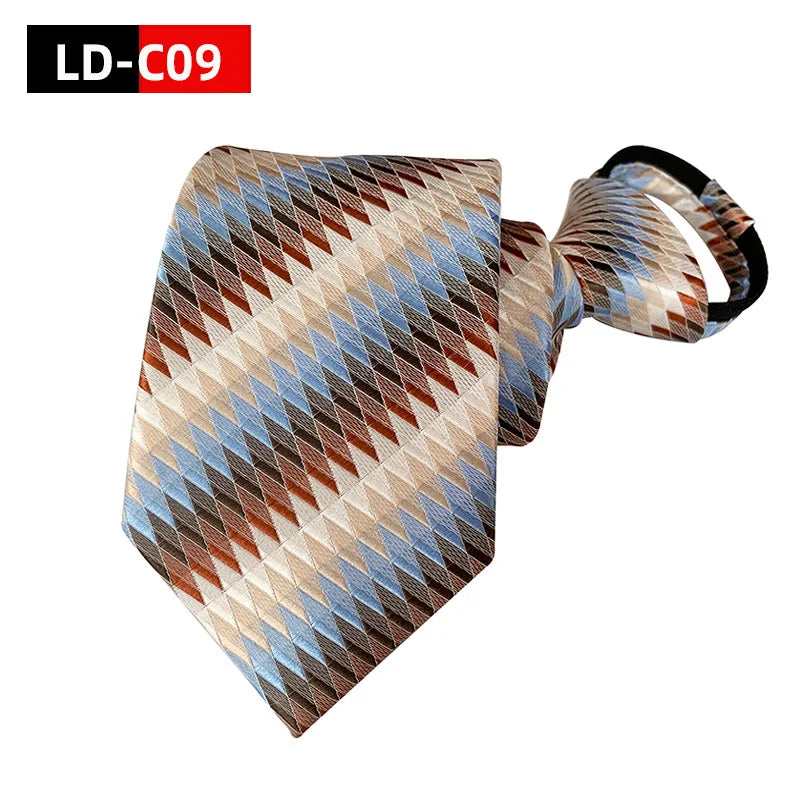 Men Zipper Tie Lazy Ties Fashion 8cm Business Necktie For Man Skinny Slim Narrow Bridegroom Party Dress Wedding Necktie Present