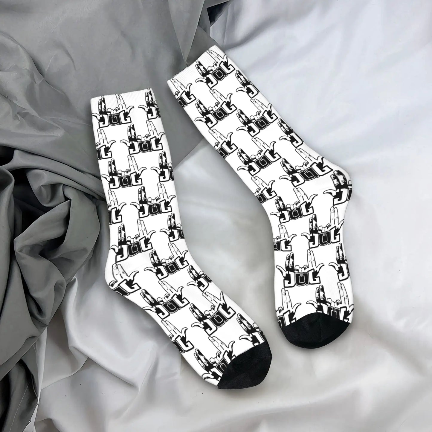 France Rapper Love Jul Print Socks  Gothic Stockings Autumn Anti Skid Women Men Socks Soft Graphic Outdoor Sports Socks