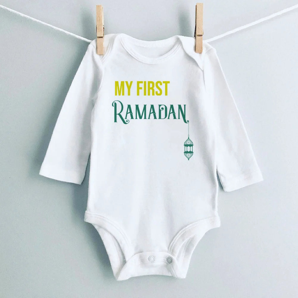 My First Ramadan Print Baby Romper Newbron Bodysuit Muslim Boys Girls Clothes Infant Baby First Ramadan Gift Toddler Jumpsuit