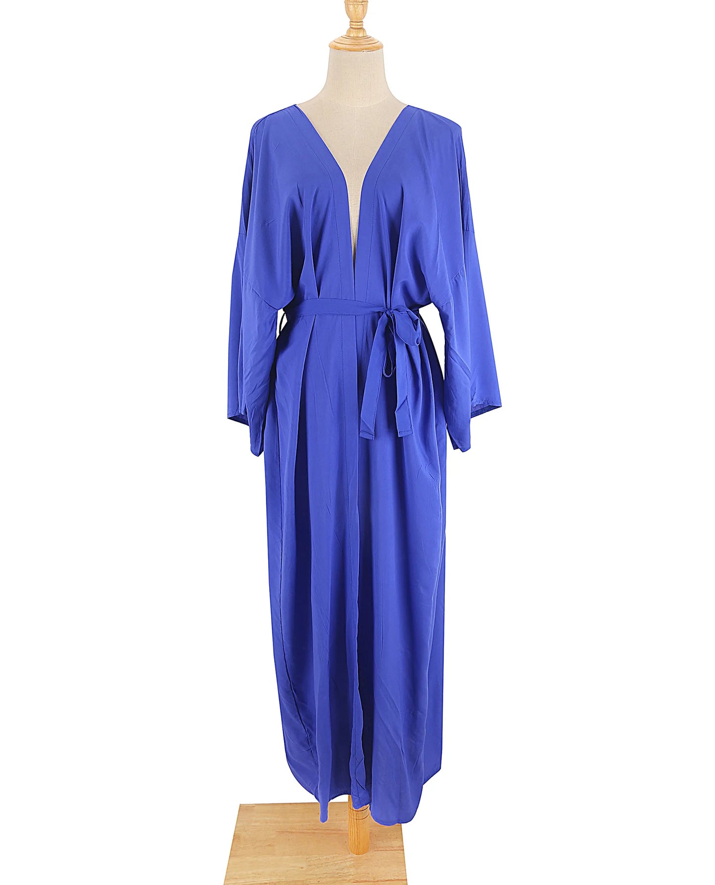 5 Colors Solid Bikini Cover-ups Long Kimono Sexy Belted Summer Wrap Dress Women Beach Wear Cover Up Cardigan Robe De Plage