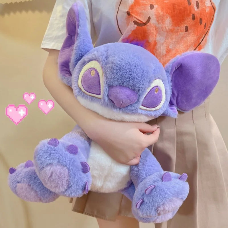45cm Disney Anime Cartoon Kawaii Purple Stitch Star Baby Plush Doll Girl Large Toy Birthday Gift Girlfriend Valentine's Day Gift