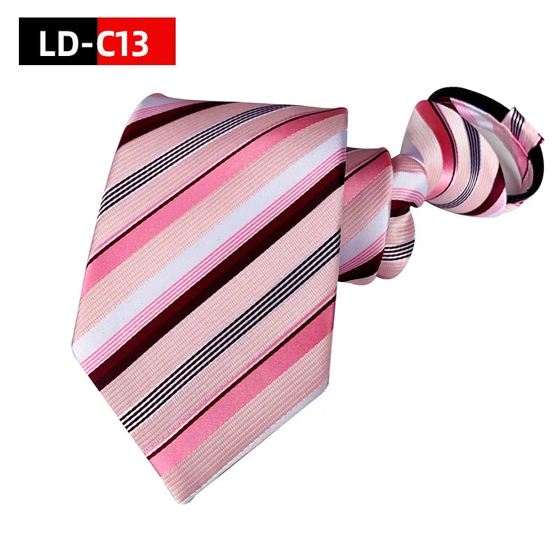 Men Zipper Tie Lazy Ties Fashion 8cm Business Necktie For Man Skinny Slim Narrow Bridegroom Party Dress Wedding Necktie Present