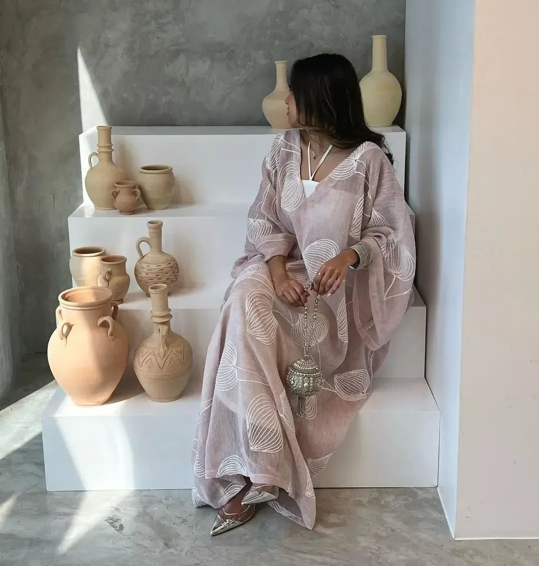 Dubai Robe Elegant and Soft Blossoms, Tank Top, Long Skirts, Two Piece Dress Set, Long Skirts Ramadan Dubai Luxury Islam Elegant