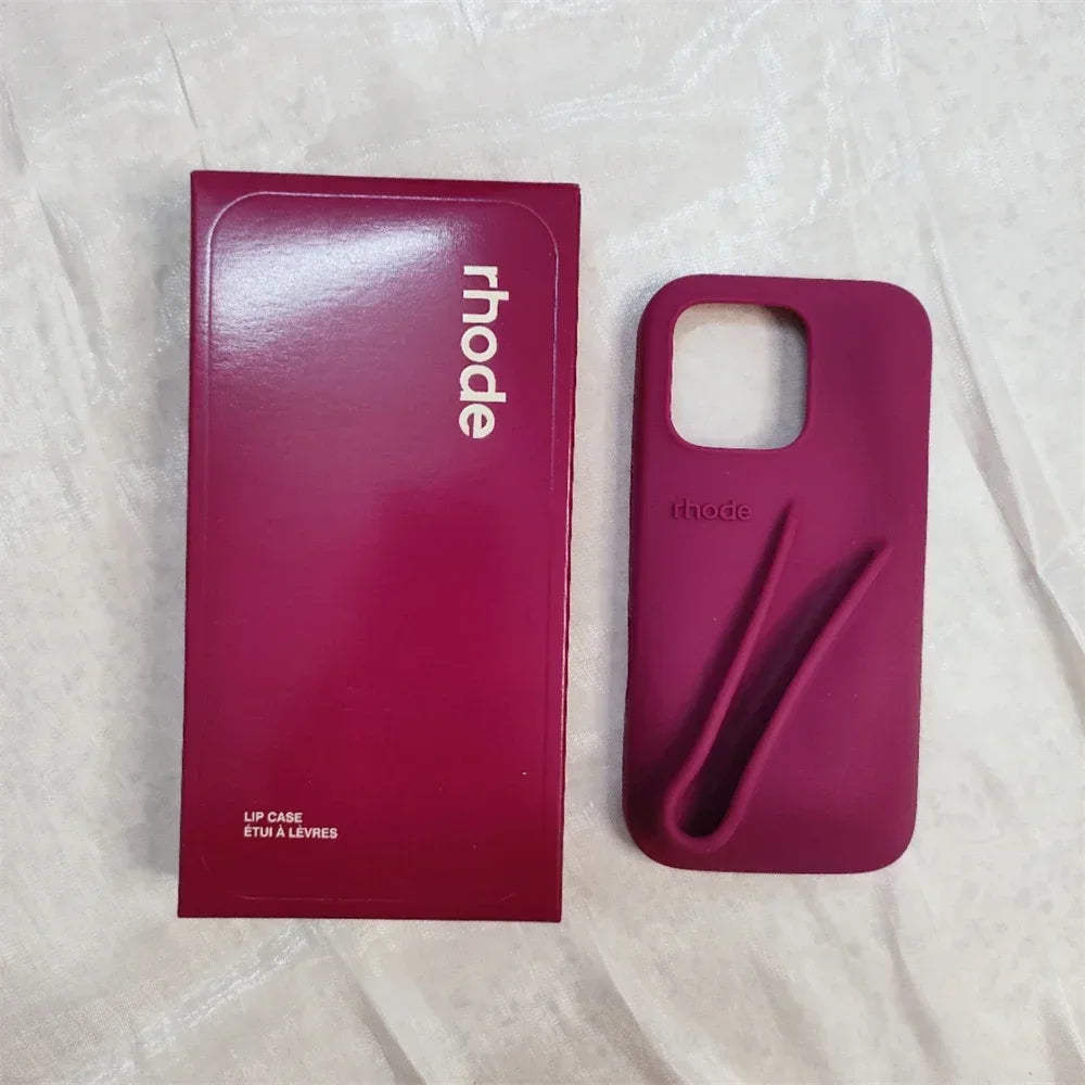 Rhode coque en silicone avec support lipstick pour iPhone 16 16E 15 14 13 12 11 pro max plus - Style accessories 