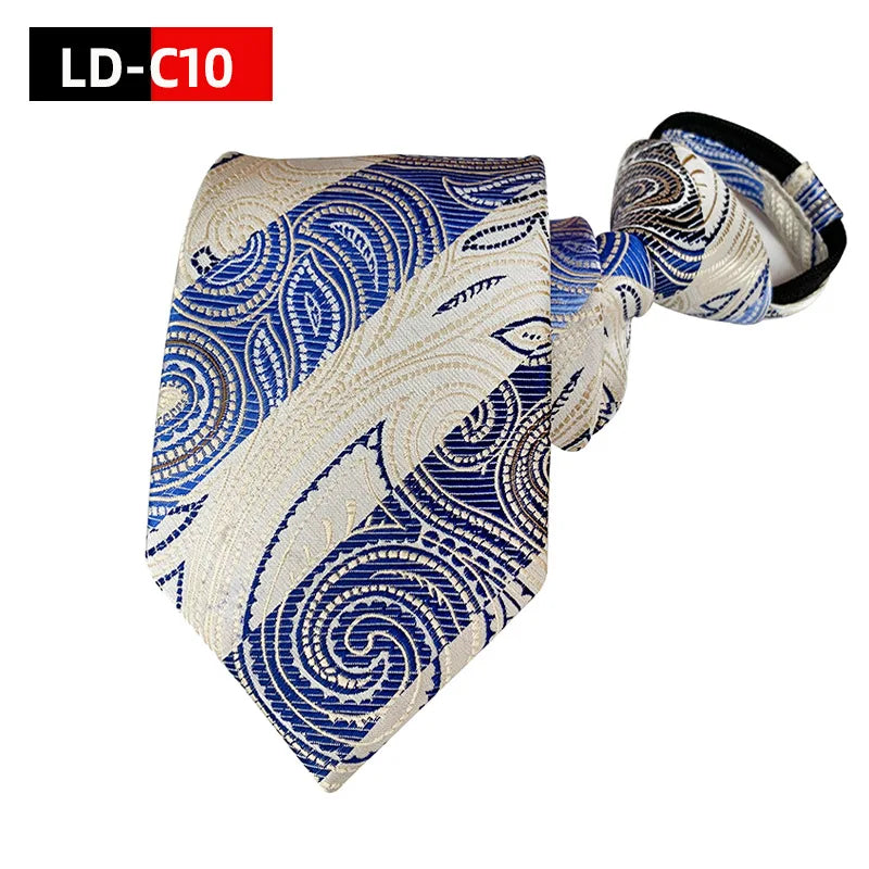 Men Zipper Tie Lazy Ties Fashion 8cm Business Necktie For Man Skinny Slim Narrow Bridegroom Party Dress Wedding Necktie Present