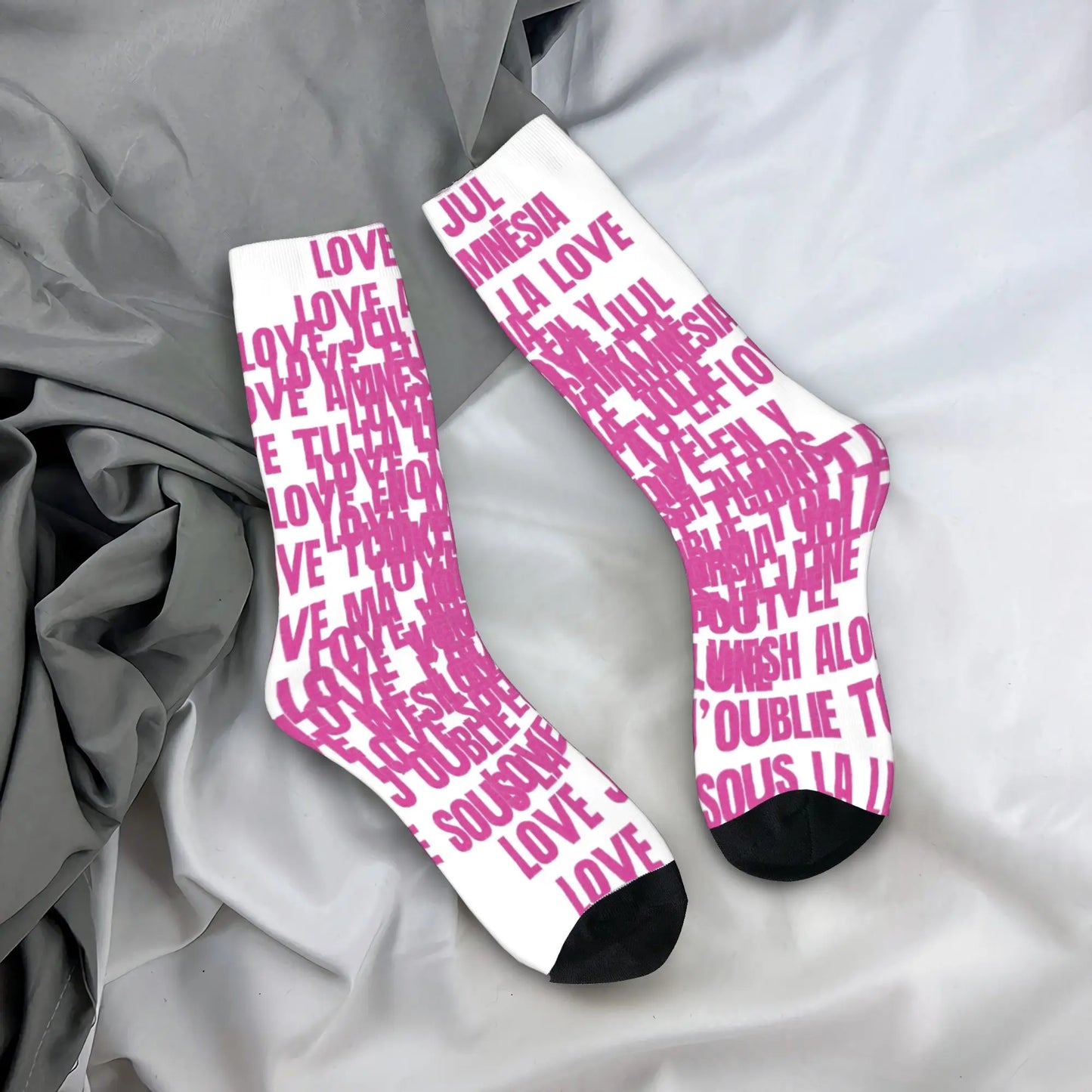 France Rapper Love Jul Print Socks  Gothic Stockings Autumn Anti Skid Women Men Socks Soft Graphic Outdoor Sports Socks