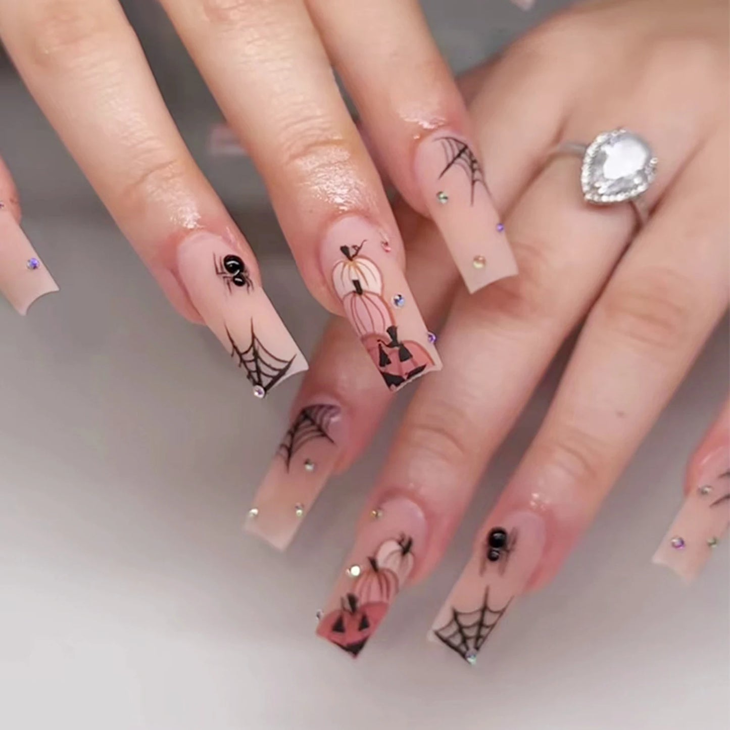 24 pièces ongles manucure Spider Halloween