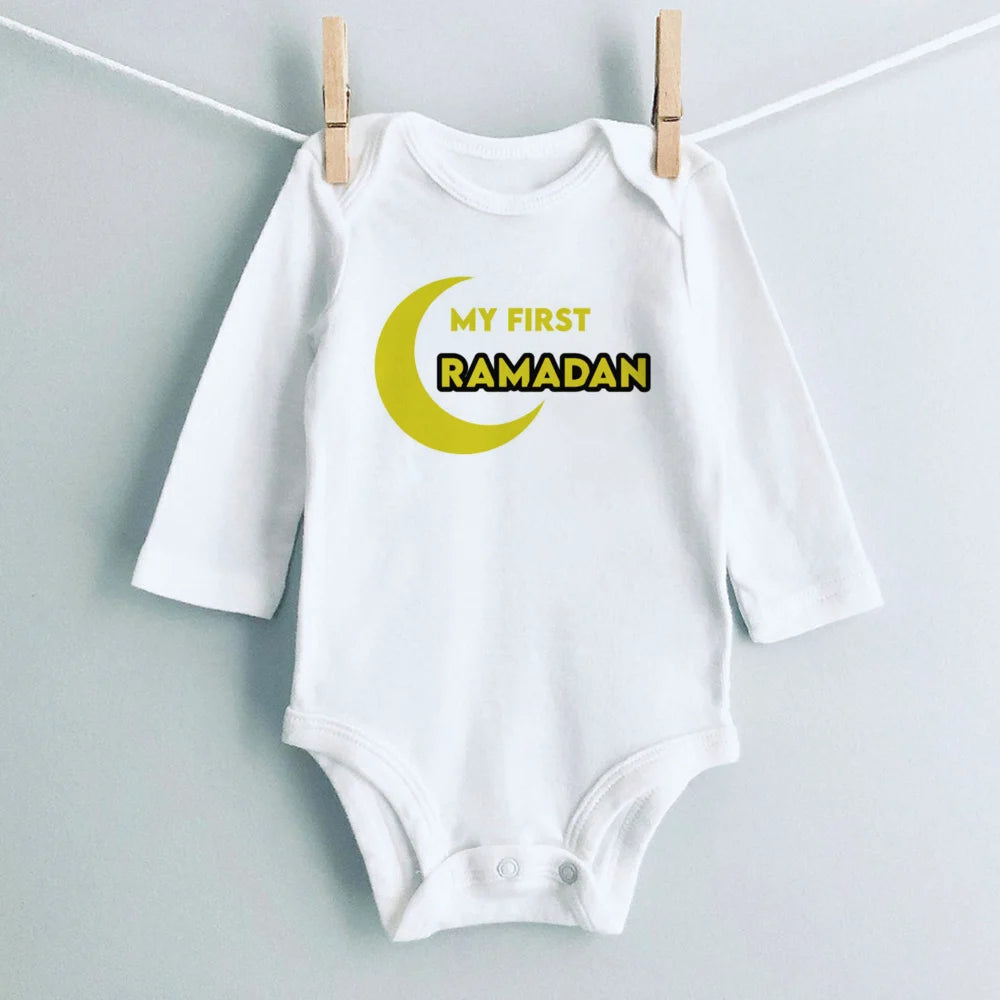 My First Ramadan Print Baby Romper Newbron Bodysuit Muslim Boys Girls Clothes Infant Baby First Ramadan Gift Toddler Jumpsuit
