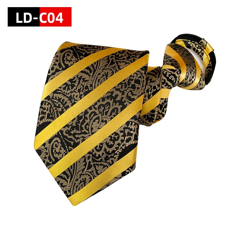 Men Zipper Tie Lazy Ties Fashion 8cm Business Necktie For Man Skinny Slim Narrow Bridegroom Party Dress Wedding Necktie Present