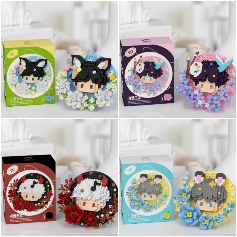 Game Cartoon Love and Deepspace Xavier Zayne Rafayel ralayo Sylus Plaything Bricks Badge display stand Valentine's Day Gifts