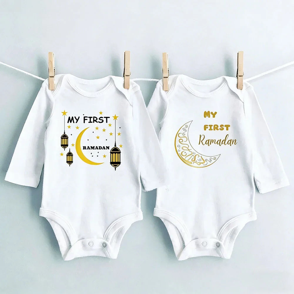 My First Ramadan Print Baby Romper Newbron Bodysuit Muslim Boys Girls Clothes Infant Baby First Ramadan Gift Toddler Jumpsuit