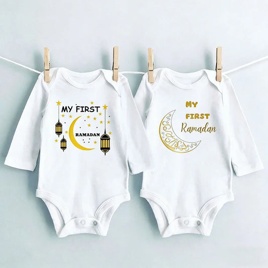 My First Ramadan Print Baby Romper Newbron Bodysuit Muslim Boys Girls Clothes Infant Baby First Ramadan Gift Toddler Jumpsuit