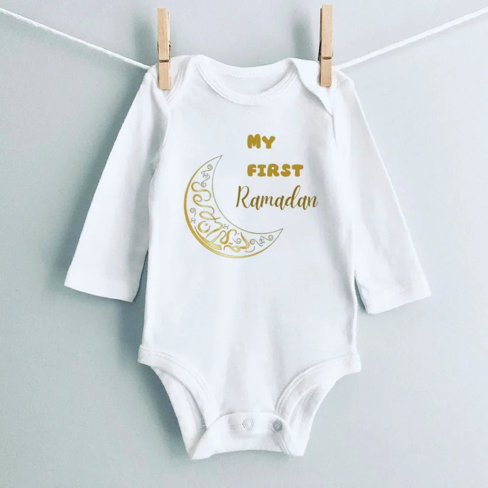 My First Ramadan Print Baby Romper Newbron Bodysuit Muslim Boys Girls Clothes Infant Baby First Ramadan Gift Toddler Jumpsuit