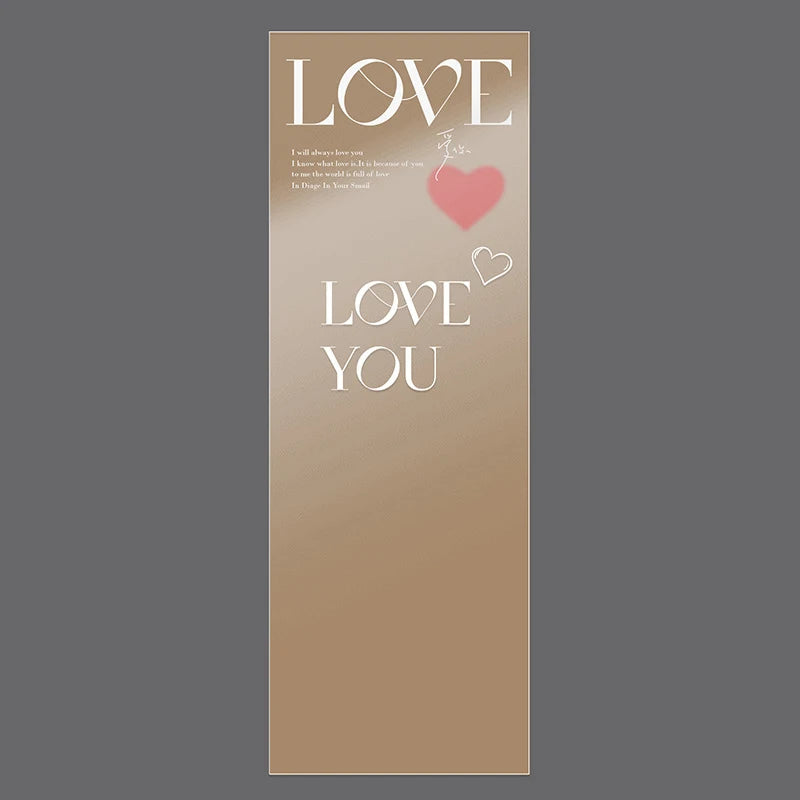 20pcs LOVE Transparent Rose Packaging Bags Valentine's Day Flower Packaging Transparent Bag Waterproof Bouquet Cover