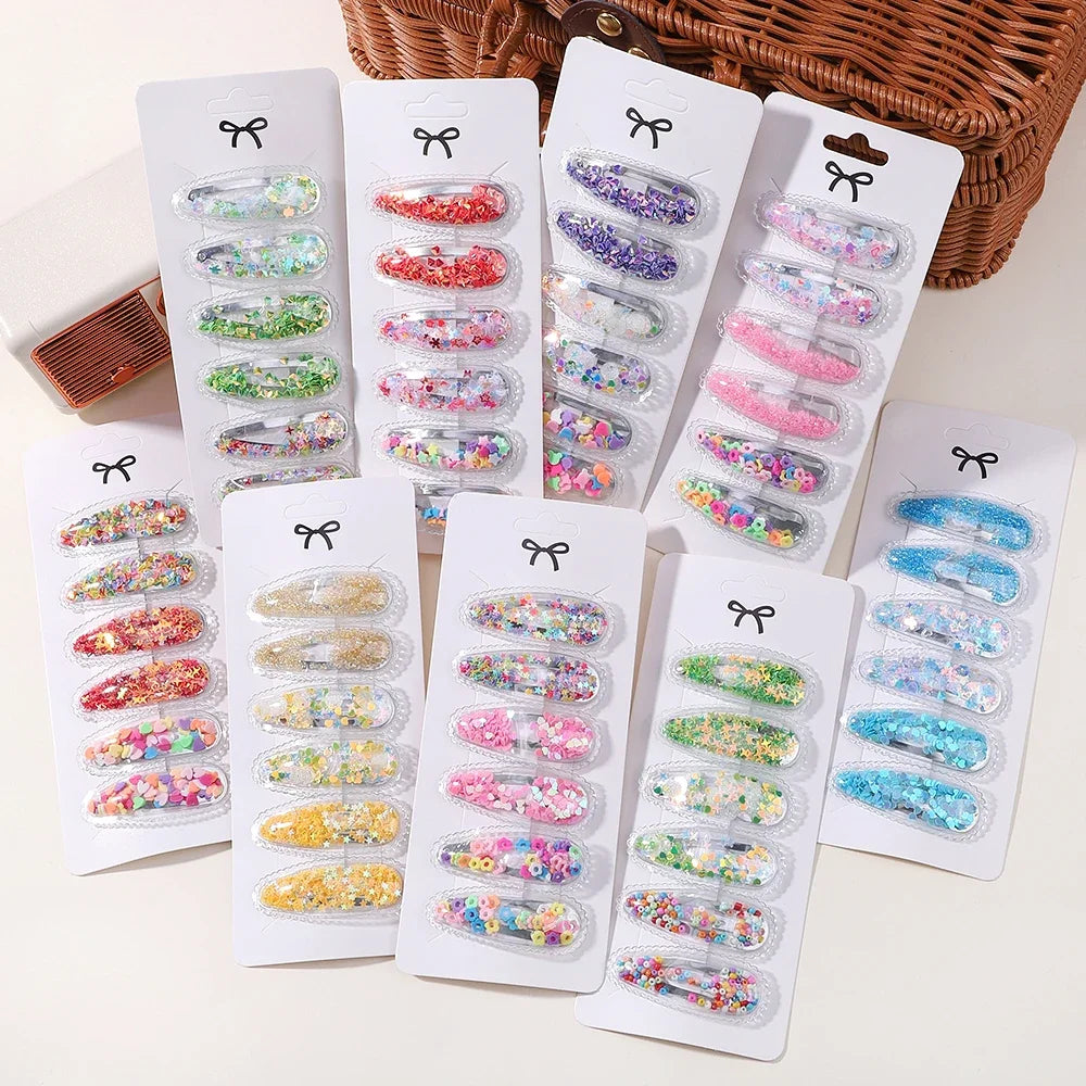 6pcs/set barrettes pour filles - Style accessories 