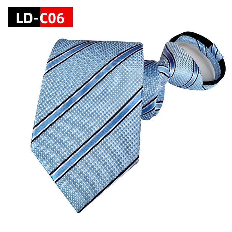 Men Zipper Tie Lazy Ties Fashion 8cm Business Necktie For Man Skinny Slim Narrow Bridegroom Party Dress Wedding Necktie Present