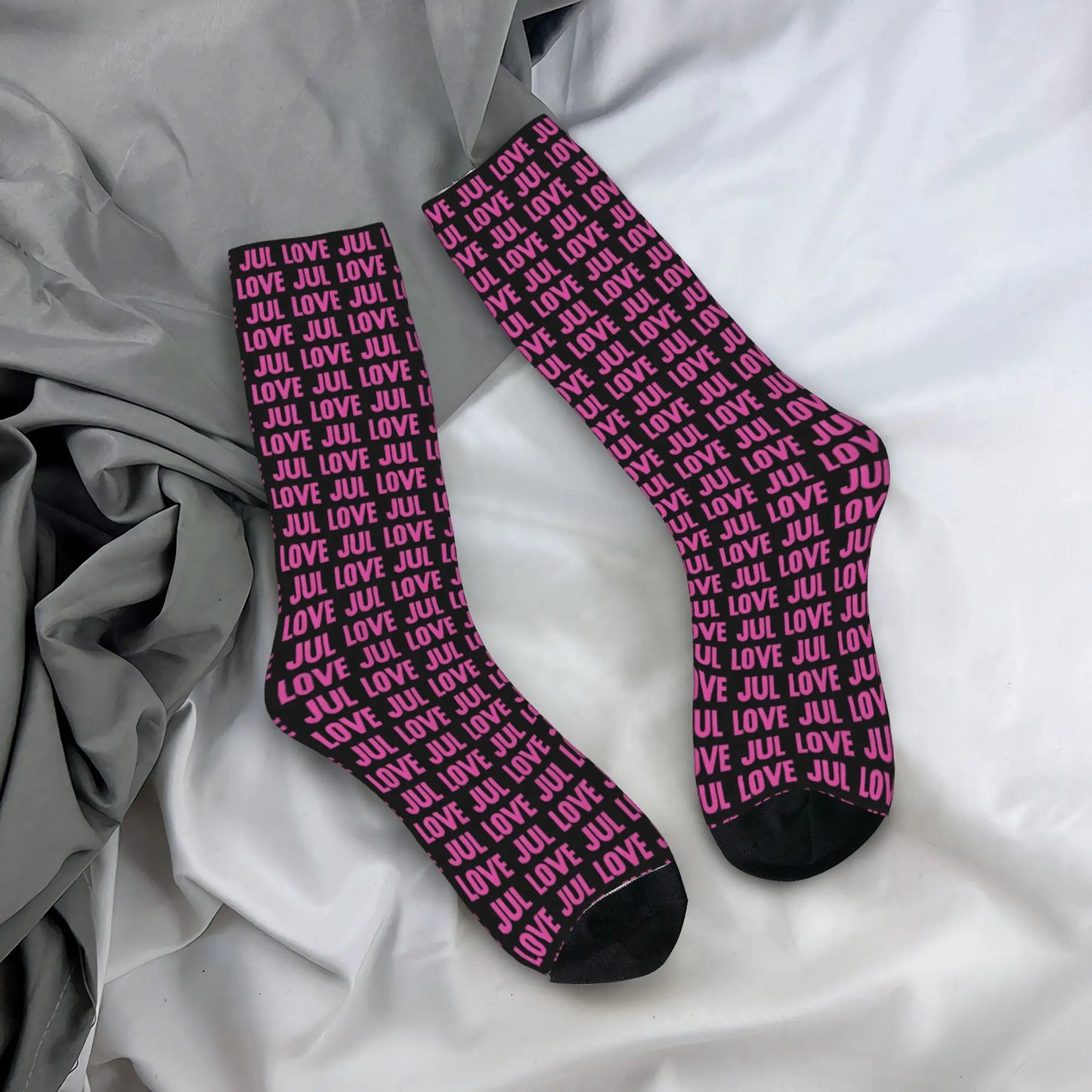 France Rapper Love Jul Print Socks  Gothic Stockings Autumn Anti Skid Women Men Socks Soft Graphic Outdoor Sports Socks